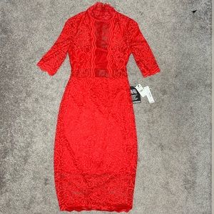 Cherry Red Lace Dress